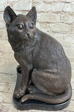 Collectionneur Original Fonte Bronze Chat " Fringants " Sculpture Home Statue