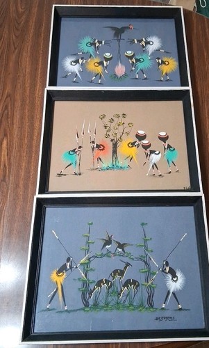 Vtg 1950s framed - 1950s, african