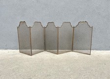 French 19th copper fire screen 66 X 21 inches, large antique fireplace protector