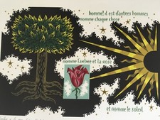 Jean Picart Le Doux (1902-1982) Lithographie originale L'arbre et la rose Paris