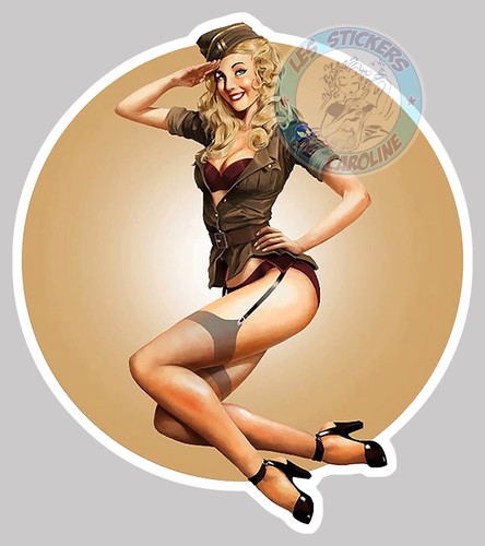 Sticker pinup military army - pinup, us