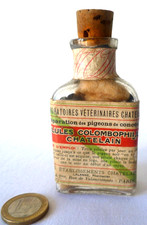 ANCIEN FLACON PUB PHARMACIE PILULES COLOMBOPHILES CHATELAIN  PIGEON DE CONCOURS