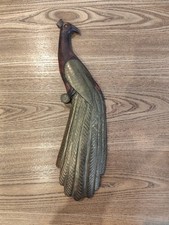 Magnifique Paon en Bois Et