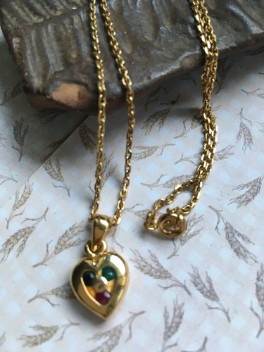 Pendentif coeur plaque - pendentif, or