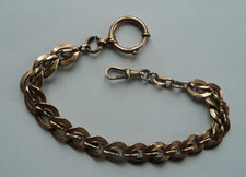 Ancienne CHAINE de MONTRE à GOUSSET 1920 en PLAQUE OR 27 cm, 25,4 g