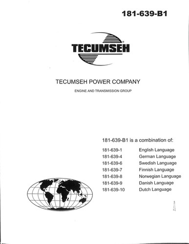 Tecumseh 181 639 equipment - 181-639-b1,