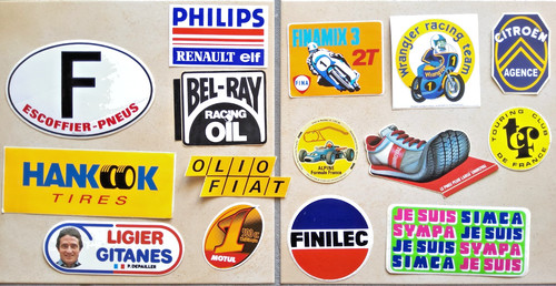 Lot autocollants renault - renault, elf