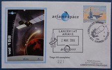 Enveloppe commémorative, lancement Ariane V. 158, 2 mars 2004, Rosetta