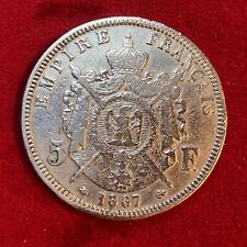 France 5 Francs Napoléon III 1867 Paris Argent