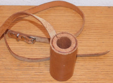 vintage SUPPORT suisse EN CUIR porte instrument de musique tube CEINTURE brelage