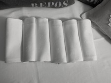 Linge Ancien 6 Serviettes De Mariage En  Damassés De Soie A Broder