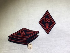 Militaria: Authentique patch tissu losange 152 régiment infanterie. France. X1