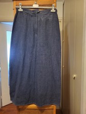 jupe longue noir "effet jean " 100% lin , neuf t 42