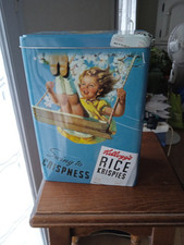 Boite de rangement de collection Kellogg's Rice Krispies fond bleu avec...