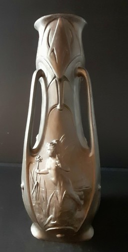 Vase etain signé - etain,