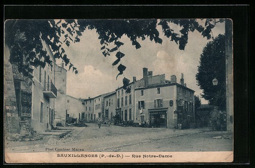Cpa sauxillanges rue - sauxillanges,,