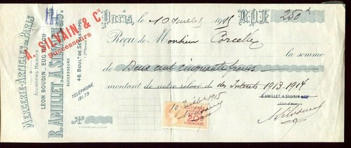Facture ancienne quittance - facture, ancienne.