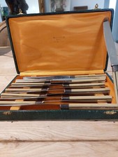 12 Ancien Couteau De Table  De La Marque A La Medaille D Or Pauzin Avec Coffret