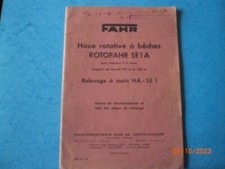 NOTICE FONCTIONNEMENT + LISTE  DES PIECES DE RECHANGE  HOUE  ROTATIVE  FAHR SE 1