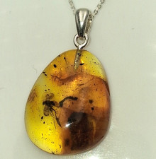 Pendentif En Ambre 925 Argent