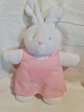 Doudou Peluche Lapin Blanc Robe Rose Klorane TBE