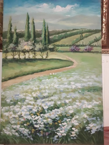 Tableau paysage peint la - tableau,