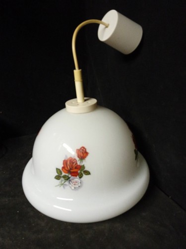 Lustre vintage opaline blanche - lustre,