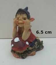 figurine PIXIE ELFE PIXIES FARFADET KORRIGAN, sur champignon, 6,5 cm G29-16