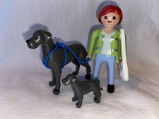 Playmobil 5210 Femme Avec Chien Et Chiot Dogue Allemand City  Animaux Complet