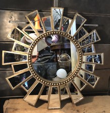 Miroir Soleil Résine À Facettes XXe L 54 Cm