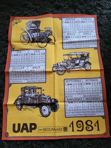 Torchon calendrier 1981 uap - torchon/calendrier,