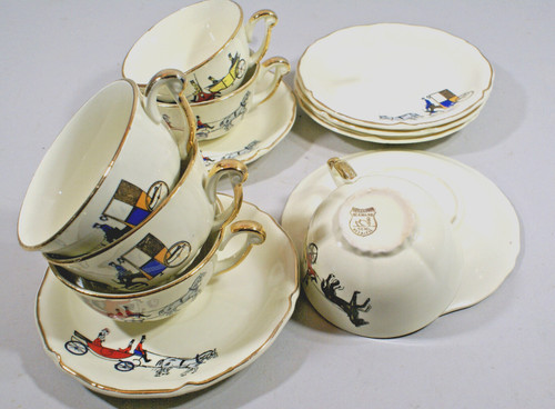Vintage tasses a cafe - a,