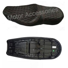 Siège de tourisme en cuir noir adapté à Royal Enfield Continental GT Intercep...