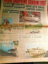 L'AUTO-JOURNAL N°252. 11081960.BANC D ESSAI DAUPHINE GORDINI 1961 MOTEUR 2.3 CV