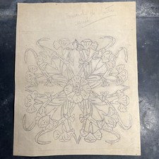 Rare Dessin Original De David Dellepiane. Composition Florale, Crayon Sur Papier