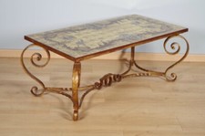 Table basse fer forgé verre