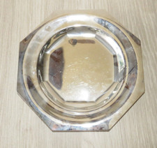 tres beau et lourd  plat en inox Octogonal  , 910 gr,   29 cm