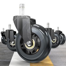 Lot de 5 roulettes de rechange en caoutchouc noir pour chaise de bureau