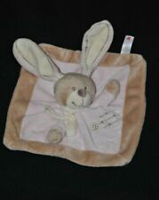 ?Doudou plat lapin SIMBA TOYS NICOTOY KIABI beige rose écharpe écru croix NEUF