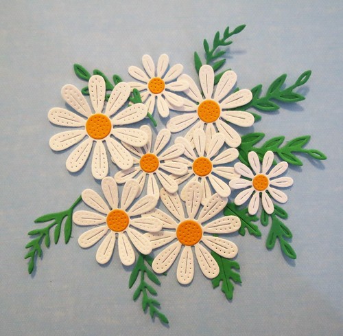 Flower daisy layered - layered, paper