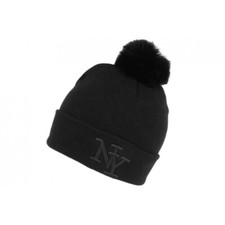 Bonnet Pompon Fourrure NY Noir