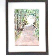 Chemin sous Les Bois Aquarelle