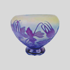 Vase Galle piédouche en verre multicouches Dégage A L Acide 4 Couleurs 