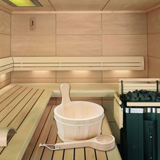 Seau et louche de sauna
