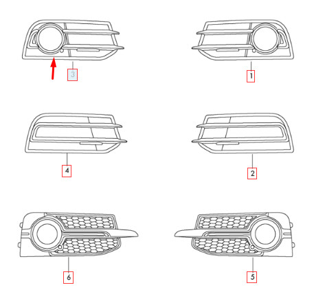 Grille feu antibrouillard - grille,
