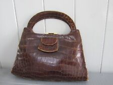 SAC CUIR MARRON FACON CROCO