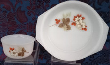 ARCOPAL * EGLANTINES AVILA * 1 plat à oeufs 16 cm + 1 ramequin 8cm fleur four