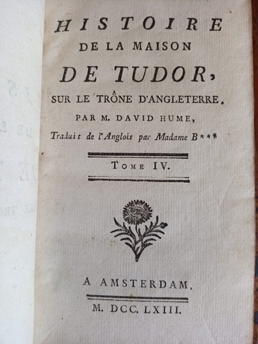 David hume histoire de la - -,