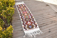 Tapis Turc 1'x6' Oriental Cicim Runner Couloir Couloir Escalier Kilim 55x188cm