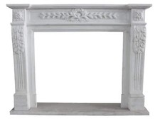 Cheminée en marbre, habillage de cheminée sur mesure en marbre massif K062.Luxur